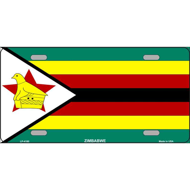 Zimbabwe Flag Metal Novelty License Plate