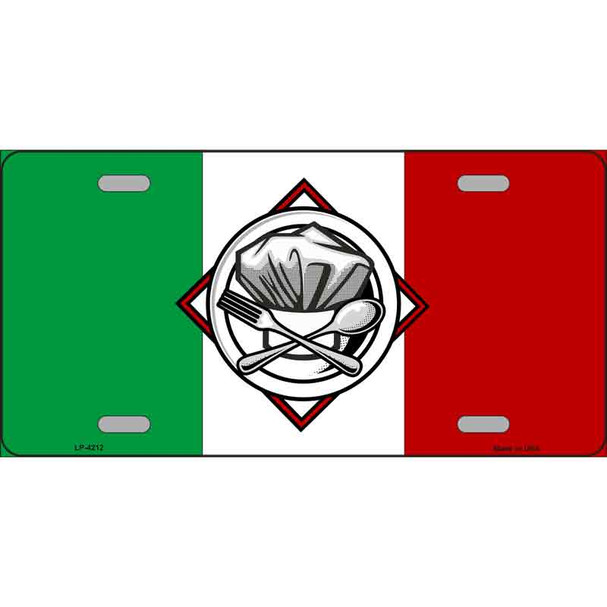 Italy Flag Culinary Logo Metal Novelty License Plate