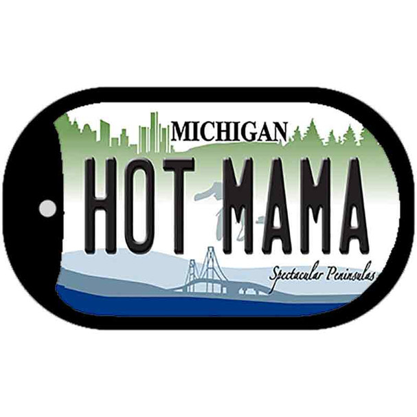 Hot Mama Michigan Novelty Metal Dog Tag Necklace DT-6134