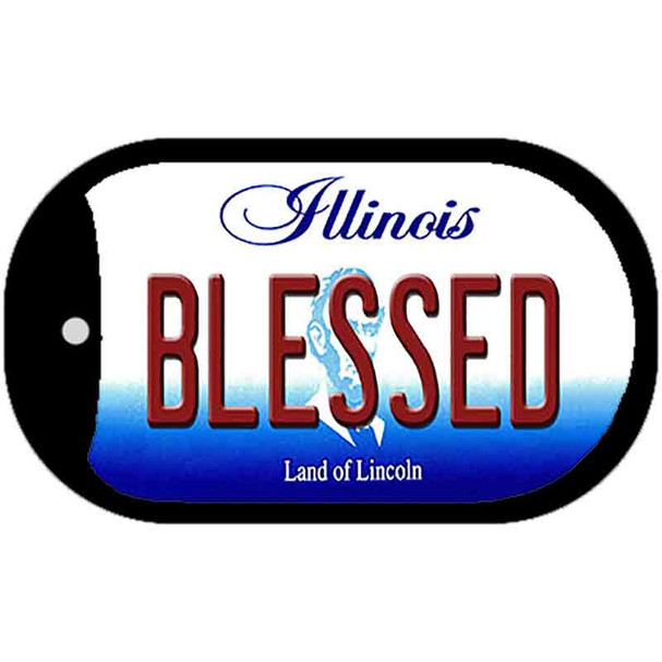 Blessed Illinois Novelty Metal Dog Tag Necklace DT-10313