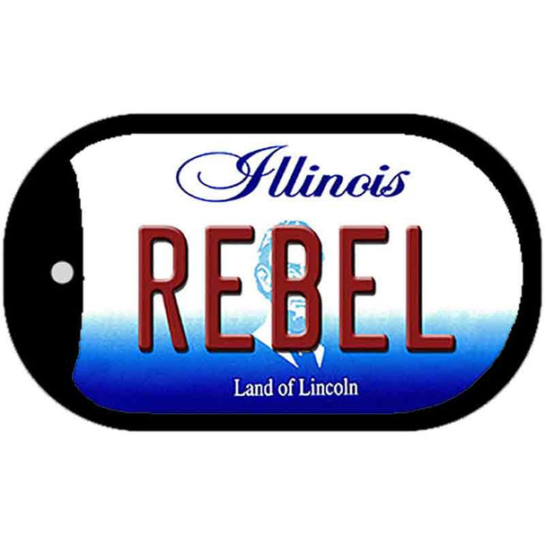 Rebel Illinois Novelty Metal Dog Tag Necklace DT-10320