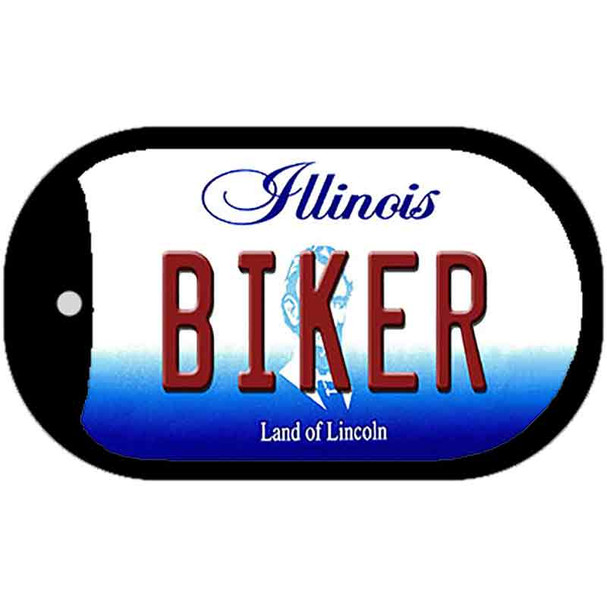 Biker Illinois Novelty Metal Dog Tag Necklace DT-10322