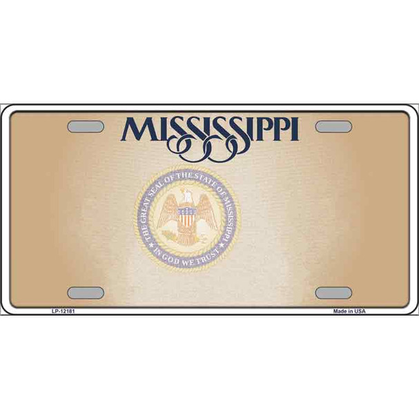 Mississippi Great Seal Blank Novelty Metal License Plate