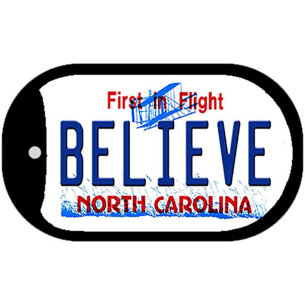 Believe North Carolina Novelty Metal Dog Tag Necklace DT-6496