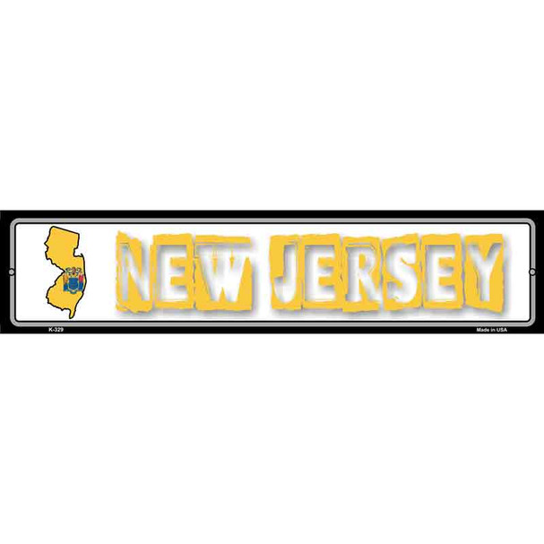 New Jersey State Outline Novelty Metal Vanity Street Sign