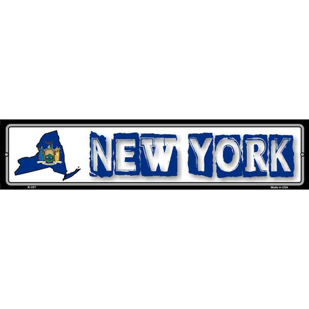 New York State Outline Novelty Metal Vanity Street Sign