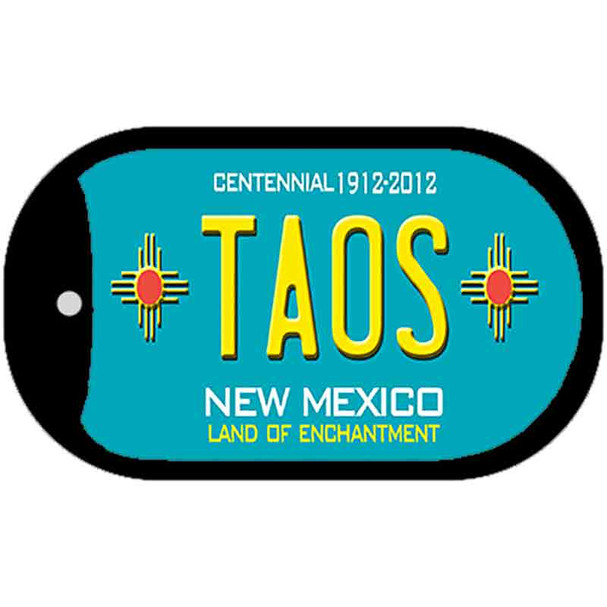 Taos Teal New Mexico Novelty Metal Dog Tag Necklace DT-5009