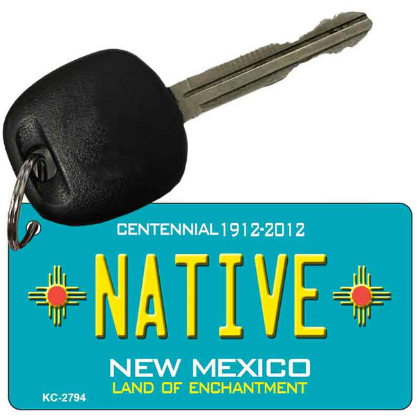 Native Teal New Mexico Novelty Metal Key Chain KC-2794