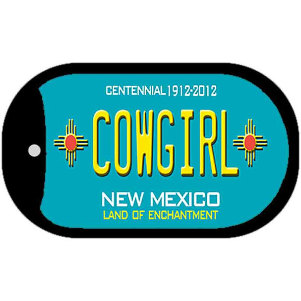 Cowgirl Teal New Mexico Novelty Metal Dog Tag Necklace DT-2797