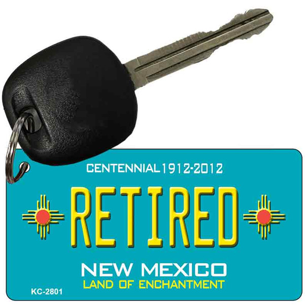 Retired Teal New Mexico Novelty Metal Key Chain KC-2801