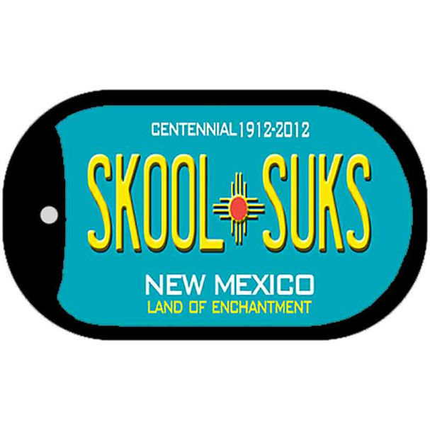 Skool Suks Teal New Mexico Novelty Metal Dog Tag Necklace DT-6686