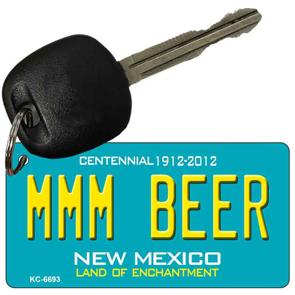 MMM Beer Teal New Mexico Novelty Metal Key Chain KC-6693