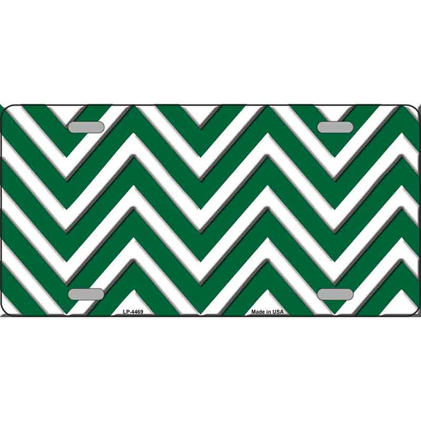 Green White Chevron Metal Novelty License Plate LP-4469