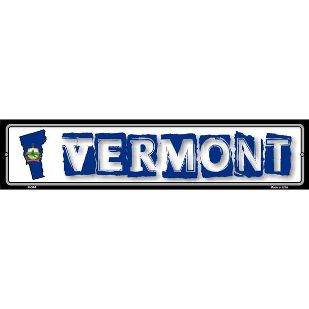 Vermont State Outline Novelty Metal Vanity Street Sign