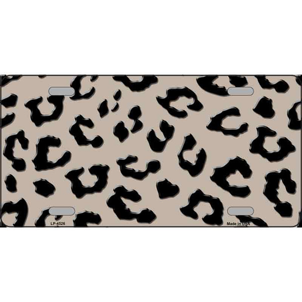 Tan Black Cheetah Metal Novelty License Plate