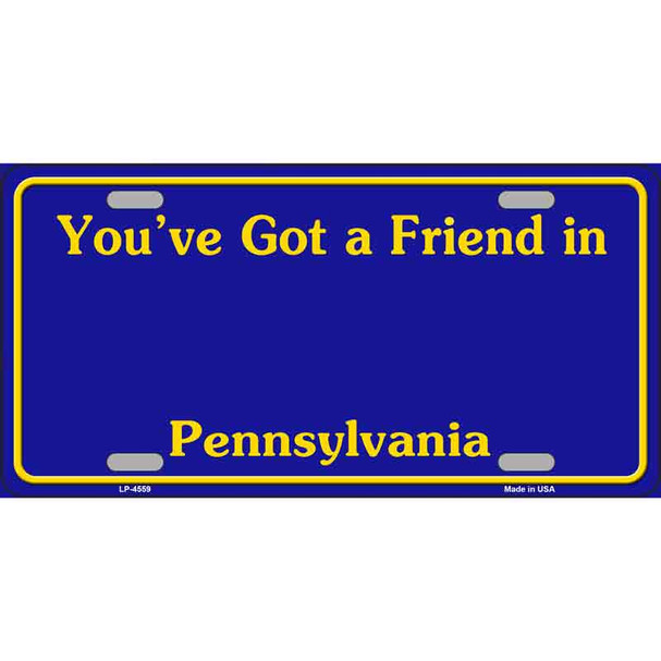 Pennsylvania Blue Blank Novelty Metal License Plate