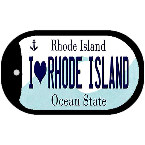 I Love Rhode Island Novelty Metal Dog Tag Necklace DT-11180