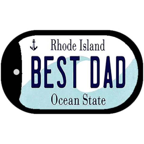 Best Dad Rhode Island Novelty Metal Dog Tag Necklace DT-11222