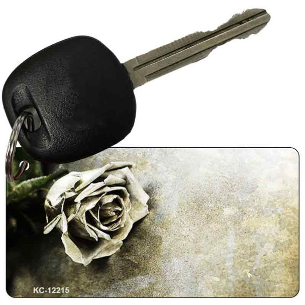 Black and White Rose Novelty Metal Key Chain KC-12215