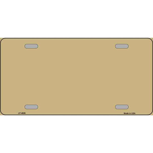 Gold Solid Metal Novelty License Plate