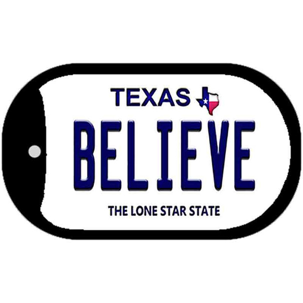 Believe Texas Novelty Metal Dog Tag Necklace DT-9397