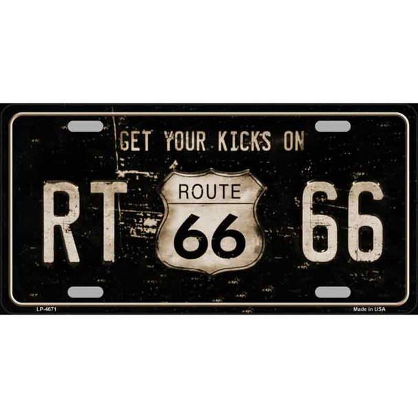 Route 66 Get Your Kicks Metal Novelty License Plate