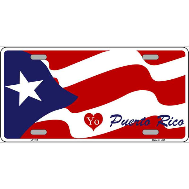 I Love Puerto Rico Metal Novelty License Plate