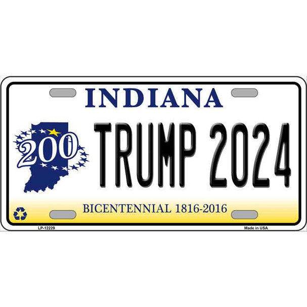 Trump 2024 Indiana Novelty Metal License Plate