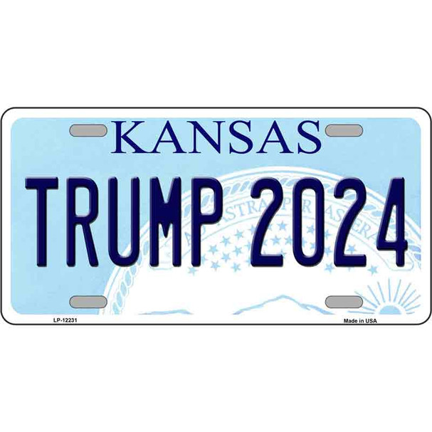 Trump 2024 Kansas Novelty Metal License Plate