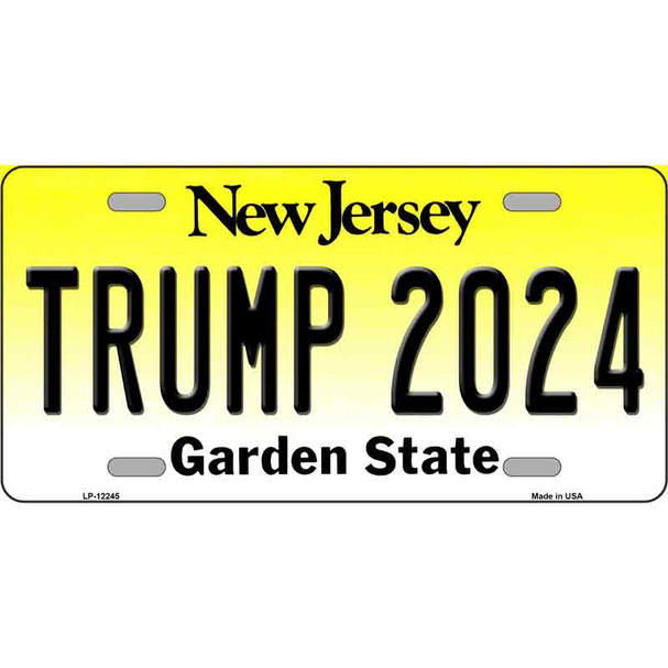 Trump 2024 New Jersey Novelty Metal License Plate