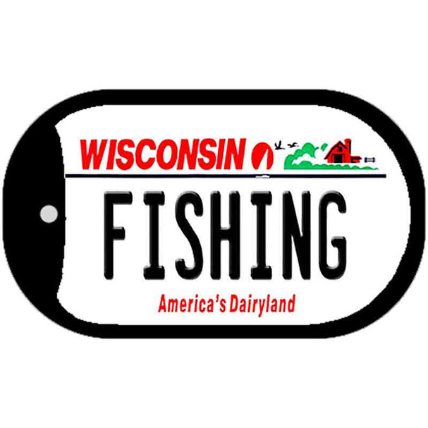 Fishing Wisconsin Novelty Metal Dog Tag Necklace DT-10641