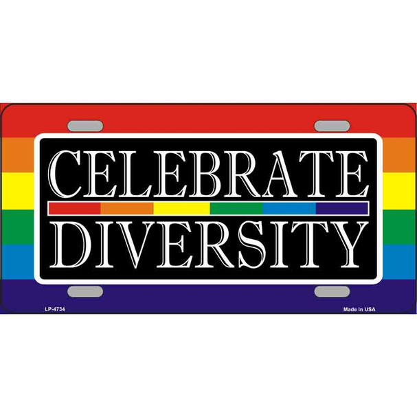 Celebrate Diversity Metal Novelty License Plate