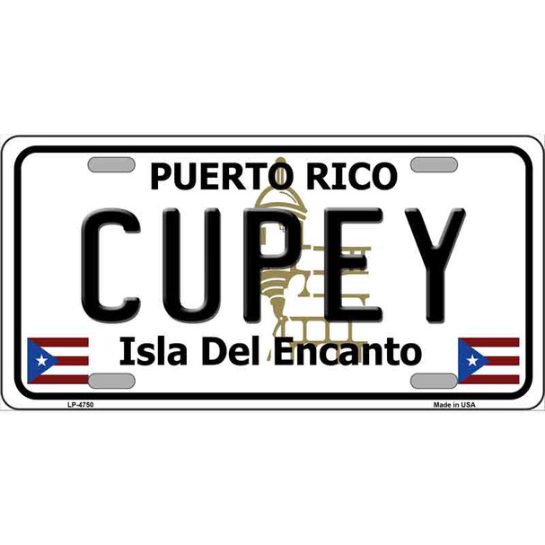 Cupey Puerto Rico Metal Novelty License Plate