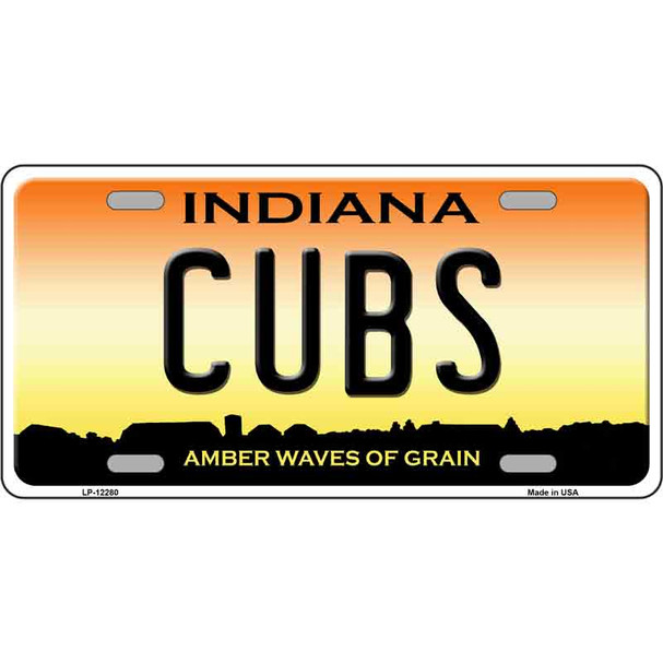 Cubs Indiana Novelty Metal License Plate