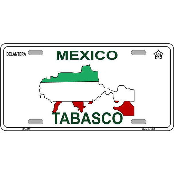 Tabasco Mexico Novelty Metal License Plate