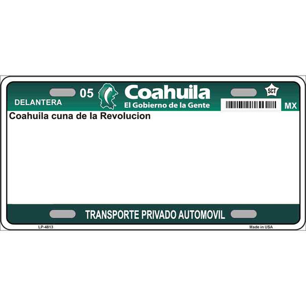 Coahuila Mexico Novelty Metal License Plate