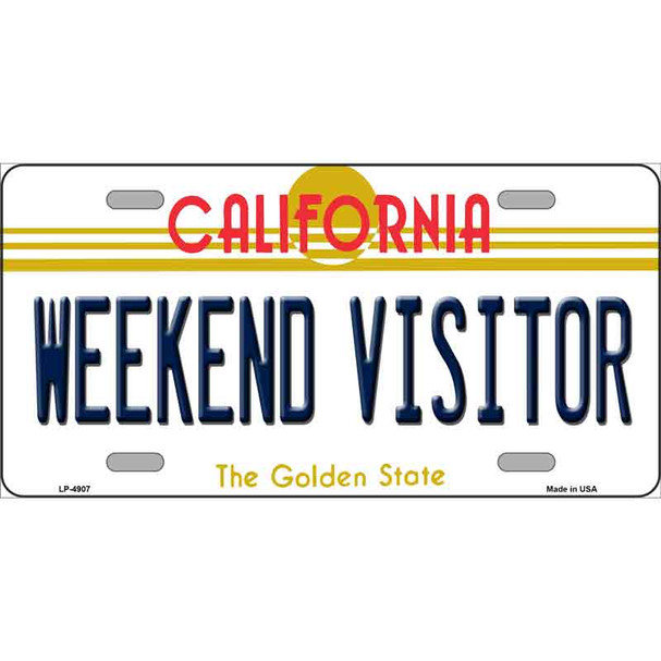 Weekend Vistor California Novelty Metal License Plate