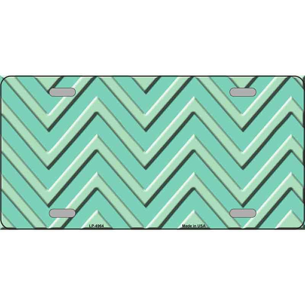 Mint Light Mint Chevron Metal Novelty License Plate