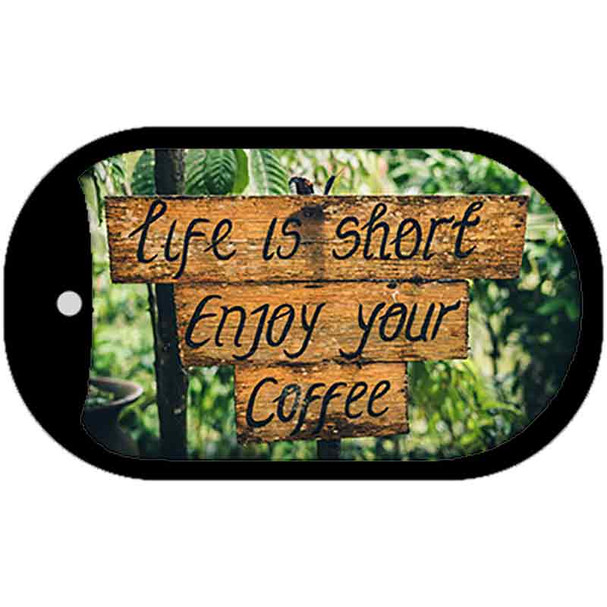 Enjoy Your Coffee Novelty Metal Dog Tag Necklace DT-11895