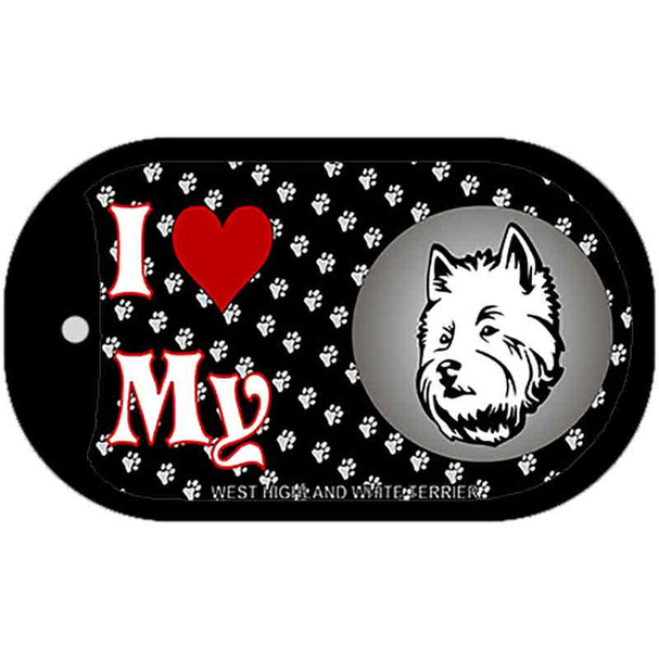 I Love My West Highland White Terrier Novelty Metal Dog Tag Necklace DT-3933