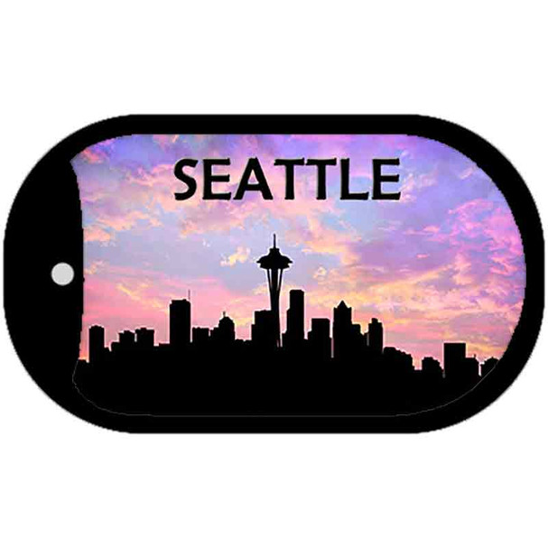 Seattle Silhouette Novelty Metal Dog Tag Necklace DT-8721