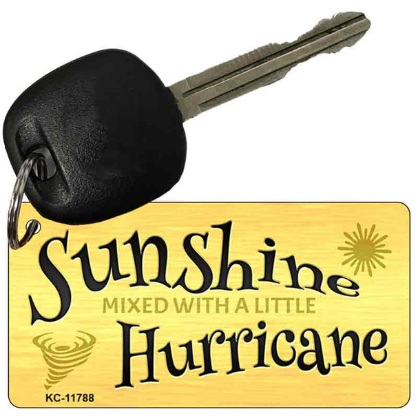 Sunshine with a Little Hurricane Novelty Metal Key Chain KC-11788