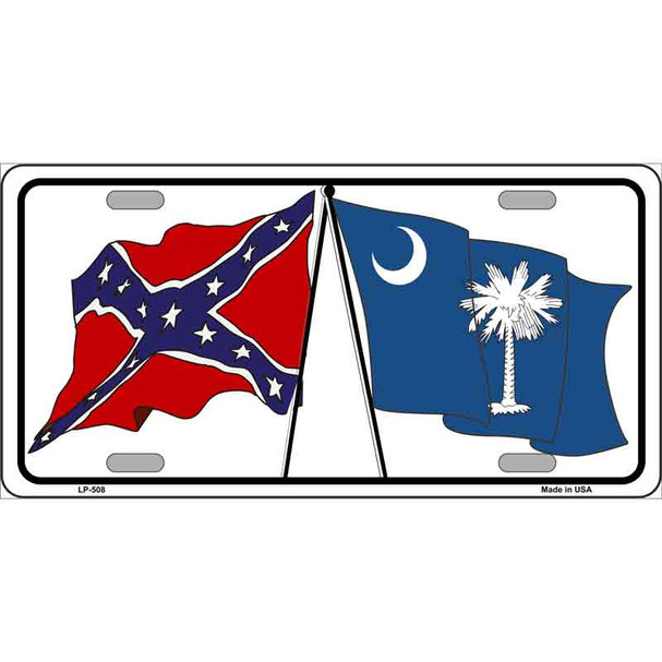 Confederate South Carolina State Flag Metal Novelty License Plate