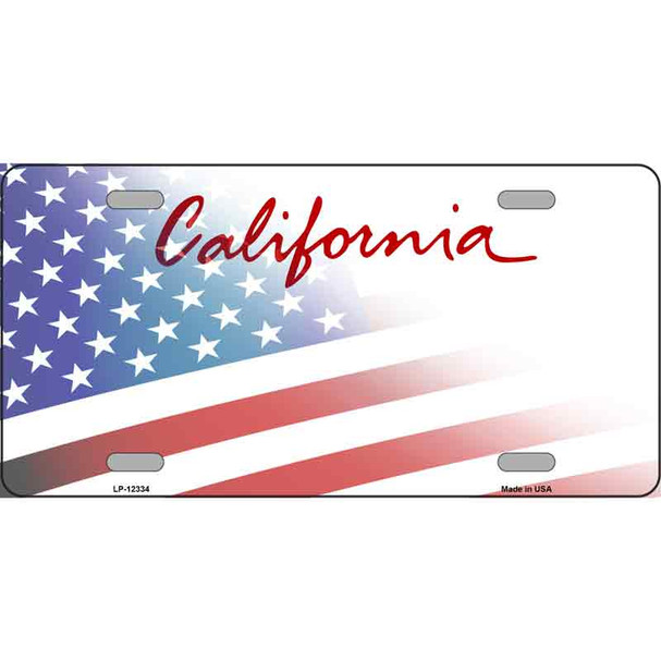 California Plate American Flag Novelty Metal License Plate