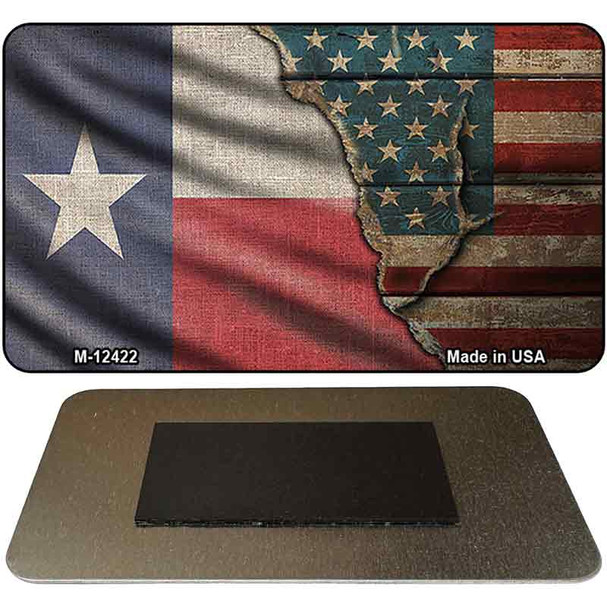 Texas/American Flag Novelty Metal Magnet M-12422