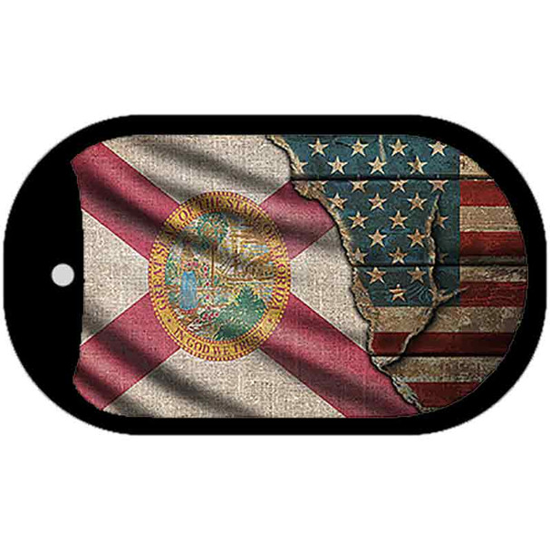 Florida/American Flag Novelty Metal Dog Tag Necklace DT-12388