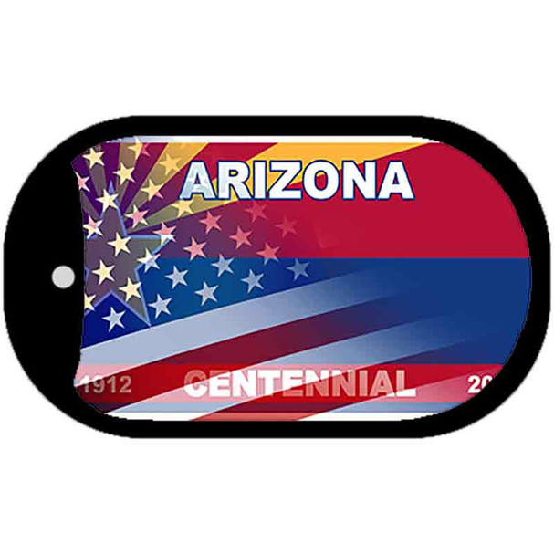 Arizona with American Flag Novelty Metal Dog Tag Necklace DT-12436