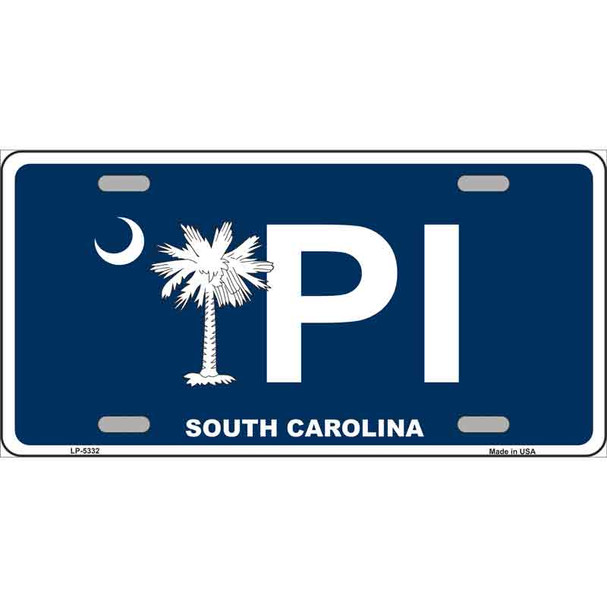 PI South Carolina Metal Novelty License Plate