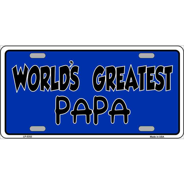 Worlds Greatest PaPa Metal Novelty License Plate