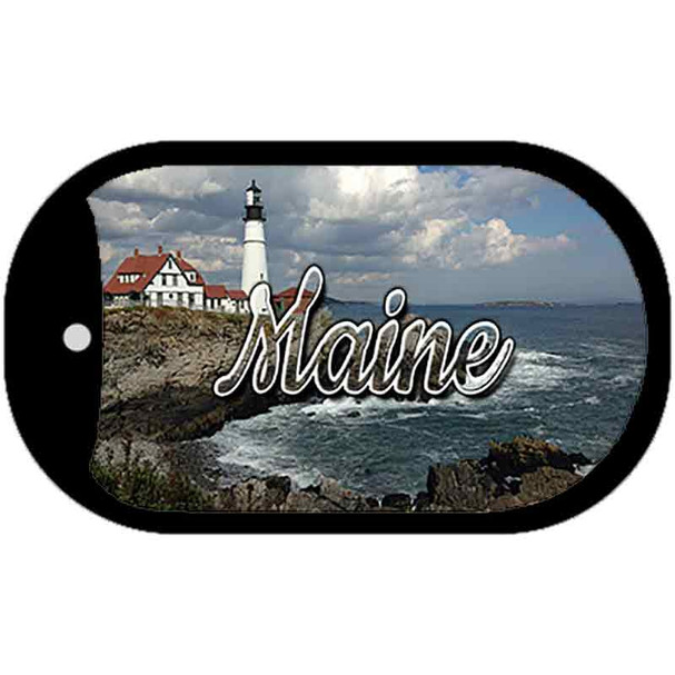 Maine Lighthouse Beach Novelty Metal Dog Tag Necklace DT-11604